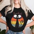 Cat Mummy Cute Retrointage Cat Sunset Cat T-shirt Frauen Geschenke für Sie