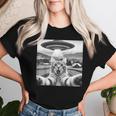 Cat Selfie With Alien Ufo Cat For Kid Women T-shirt Gifts for Her