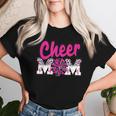 Cheer Mom Hot Pink Black Leopard Letters Cheer Pom Poms Women T-shirt Gifts for Her