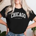 Chicago Illinois Vintage Varsity Style College Group Trip Women T-shirt Gifts for Her
