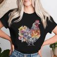 Chicken Aesthetic Flowers Cute Cottagecore Floral Chicken Women T-shirt Gifts for Her