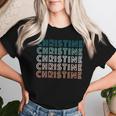 Christine Name Retro Color Woman Women T-shirt Gifts for Her