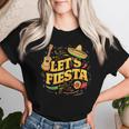 Cinco De Mayo Mexican Music Guitar Cactus Let's Fiesta Women T-shirt Gifts for Her