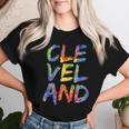 Cleveland Colorful Box City Pride Rainbow Cleveland Women T-shirt Gifts for Her