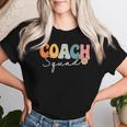 Coach Squad Team Retro Groovy Vintage First Day Of School Women T-shirt Gifts for Her
