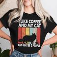 I Like Coffee And My Cat Maybe 3 People Vintage Maine Coon Women T-shirt Gifts for Her