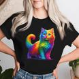 Colorful Cat For Women's Girls Boys Cute Rainbow Cat Women T-shirt Gifts for Her