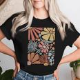 Colorful Summer Groovy Floral Colorful Retro Flowers Women T-shirt Gifts for Her