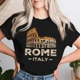 Coolintage Roma Italia Coliseo Souvenirs Roma Italia Cuello Camiseta de mujer Regalos para ella
