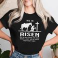Cowboy Kneeling Cross Easter Risen Western Christian Jesus Women T-shirt Gifts for Her