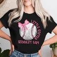 Cute Bow Coquette Little Sister Biggest Fan Baseball Girls Women T-shirt Gifts for Her