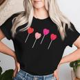 Cute Candy Lollipop Heart Happy Valentine's Day Girls Women T-shirt Gifts for Her