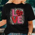 Cute Love Heart Leopard Print Valentines Day Girls Women T-shirt Gifts for Her