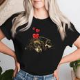 Dachshund Dog With Heartintage Dog Motif Women's T-shirt Frauen Geschenke für Sie