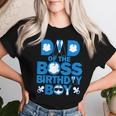 Dad And Mom Of The Boss Birthday Boy Baby Family Party Women T-shirt Gifts for Her