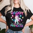 Daddy Of The Birthday Princess Girl Flossing Unicorn Daddy Women T-shirt Gifts for Her