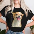 Damen Chihuahua- Für Hunde Mama Papa Liebe Haustier Welpe ChiuauahaMit-Ausschnitt T-shirt Frauen Geschenke für Sie