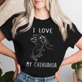 Damen Ich Liebe Meine Chihuahua Mama Chihuahua Papa Chihuahua Mit-Ausschnitt T-shirt Frauen Geschenke für Sie