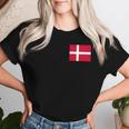 Denmark Flag Danmark Danish Flags Women's T-shirt Frauen Geschenke für Sie