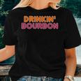 Drinking Bourbon Whiskey Donut Style Women T-shirt Gifts for Her