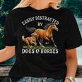 Easily Distracted By Horses And Dogs Girls Equestrian Women T-shirt Gifts for Her