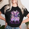 Elephant Flower Forget Me Not Alzheimer's Awareness Month Women T-shirt Gifts for Her
