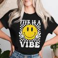 Five Is A Vibe 5Th Birthday Groovy Boys Girls 5 Years Old Women T-shirt Gifts for Her