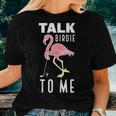 Flamingo Playing Golf Talk Birdie To Me Golfing Golfer Women T-shirt Gifts for Her