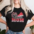 Football Cheer Mom Red Black Pom Leopard Women T-shirt Gifts for Her