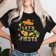 Cinco De Mayo Mexican Guitar Cactus Let's Fiesta Women T-shirt Gifts for Her