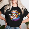 Rainbow Lgbt Gay Pride Lesbian Australian Shepherd Women T-shirt Gifts for Her