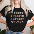 Funy Alphabet Abcs Animal Learning Kindergarten Teacher Women T-shirt Gifts for Her