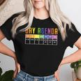 Gay Agenda Lgbtq Rainbow Flag Pride Month Ally Support Women T-shirt Gifts for Her