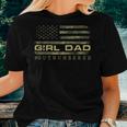 Girl Dad Outnumbered Us Flag Fathers Day From Wife Daughter Women T-shirt Gifts for Her