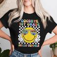 Goodbye 1St Grade Hello Summer Groovy First Grade Graduation Women T-shirt Gifts for Her