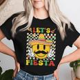 Groovy Let's Fiesta Cinco De Mayo Sombrero Hat Mexican Party Women T-shirt Gifts for Her