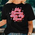 Groovy Tiny Humans Stole My Heart Nicu Nurse Valentine's Day Women T-shirt Gifts for Her