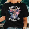 Half American & Half Australian Flag Idea & Kangaroo Women T-shirt Gifts for Her