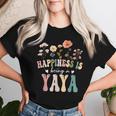 Happiness Is Being A Yaya Floral Yaya Mother's Day Women T-shirt Gifts for Her