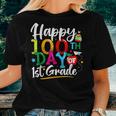 Happy 100Th Day Of First Grade 100 Days Of School Teacher Women T-shirt Gifts for Her