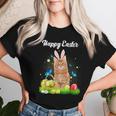 Happy Easter Day Bunny Cat Eggs Basket Cat Lover Women T-shirt Gifts for Her