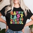 Happy Last Week Of School For Teachers And Student Groovy Women T-shirt Gifts for Her