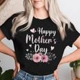 Happy Mother's Day With Floral Mom Mommy Grandma Womens Women T-shirt Gifts for Her