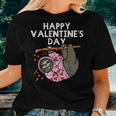 Happy Valentines Day Sloth Hearts Cute Lazy Animal Lover Women T-shirt Gifts for Her