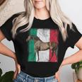 Horse Italian Flag Patriotic Riding Horses Horseback Farm Women T-shirt Gifts for Her