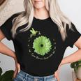 Hummingbird Sunflower Green Ribbon Lyme Disease Awareness Women T-shirt Gifts for Her