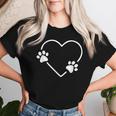 Hund Mutter Mama Mutter Besitzer Hund Pfote Herz T-shirt Frauen Geschenke für Sie