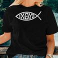 Ichthys Or Ichtus Ixoye Christian Fish Women T-shirt Gifts for Her