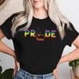 Idaho Pride With State Outline In Rainbow Colors Women T-shirt Gifts for Her