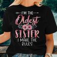 I'm The Oldest Sister I Make The Rules Floral Cute Women T-shirt Gifts for Her